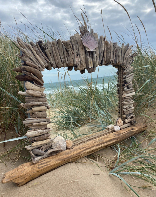 Driftwood Mirror - with Shell Detail - Drift Craft by Jo