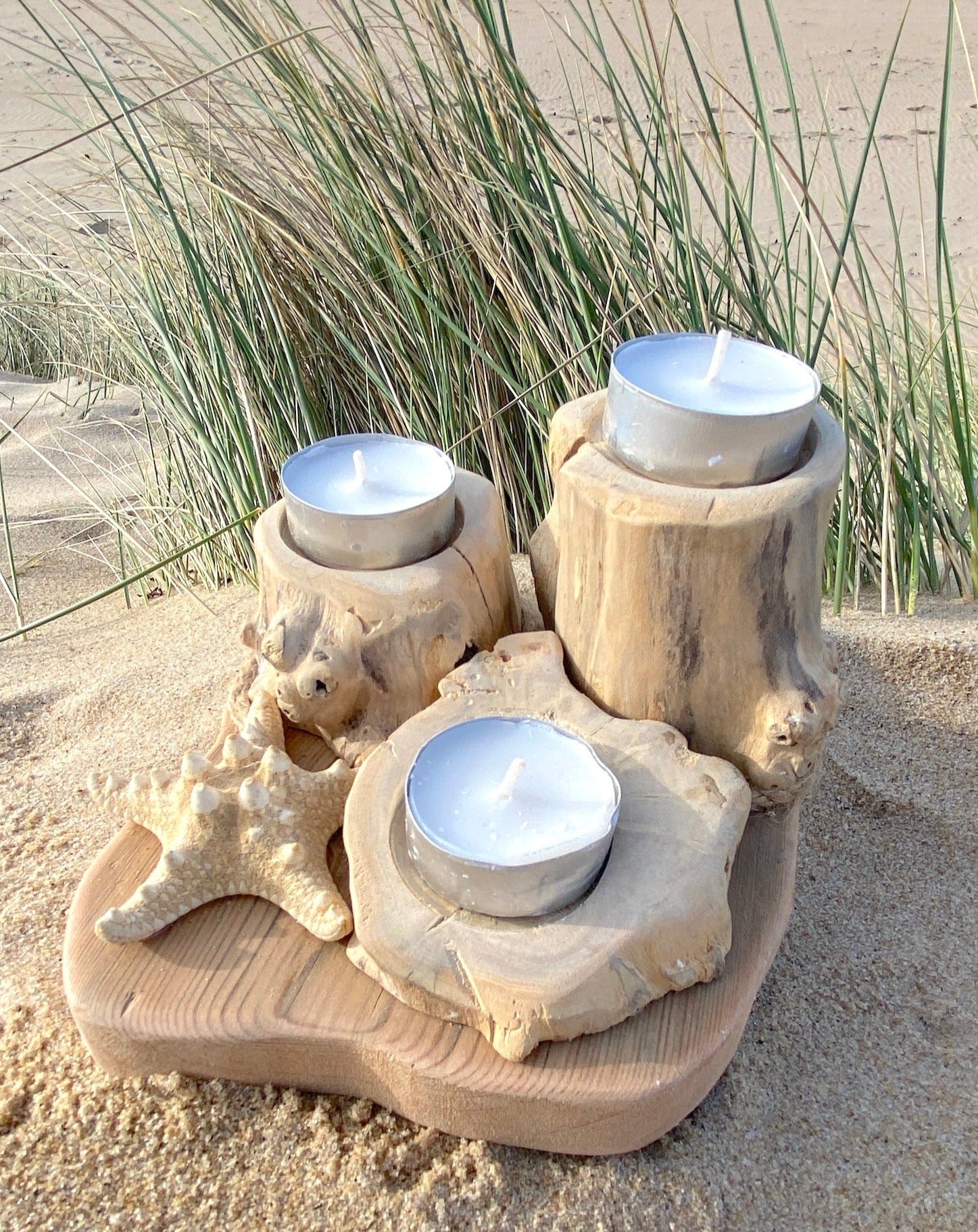 Driftwood tea light on sale candle holder